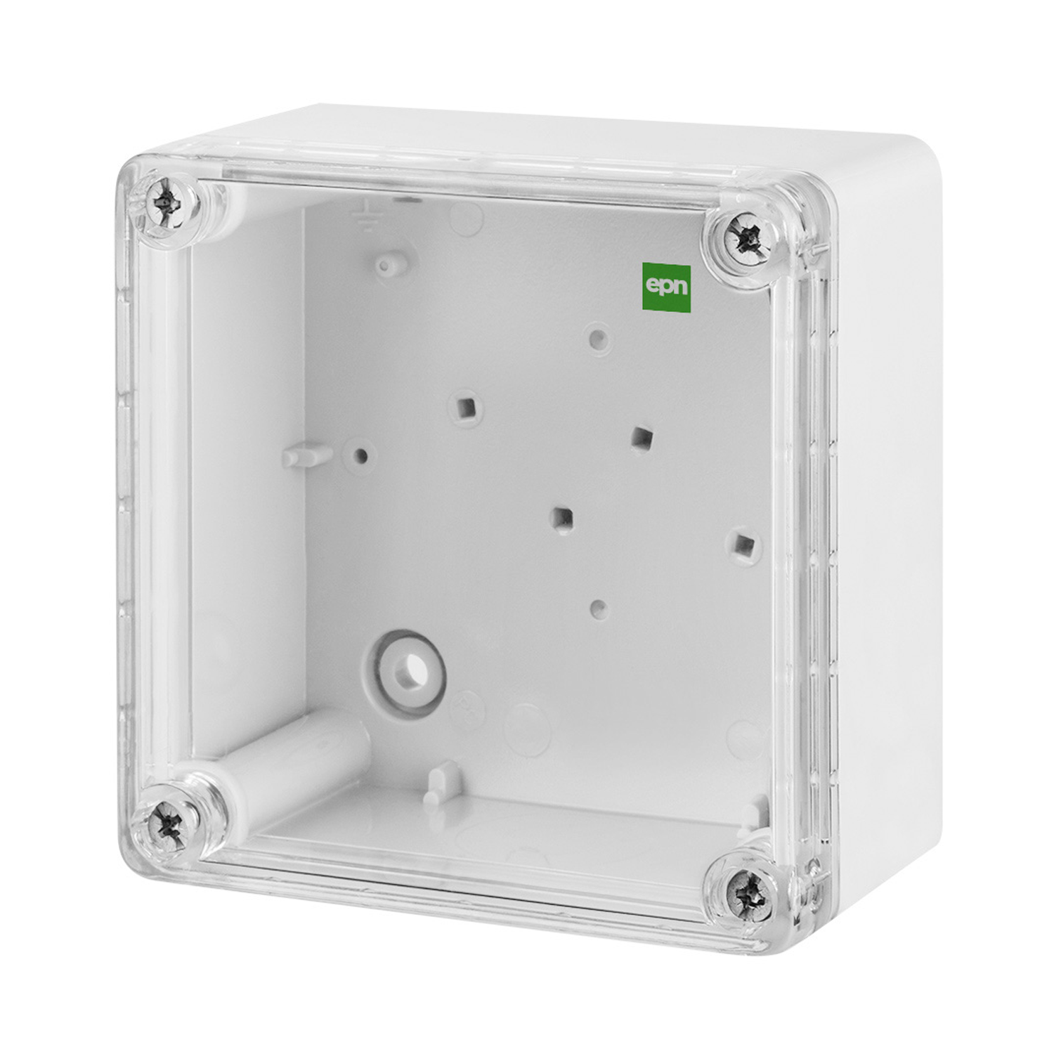 Hochwertige Abzweigdose / Industriebox / Leergehäuse / IP65 / grau mit transparenter Front / 105 x 105 x 66 mm