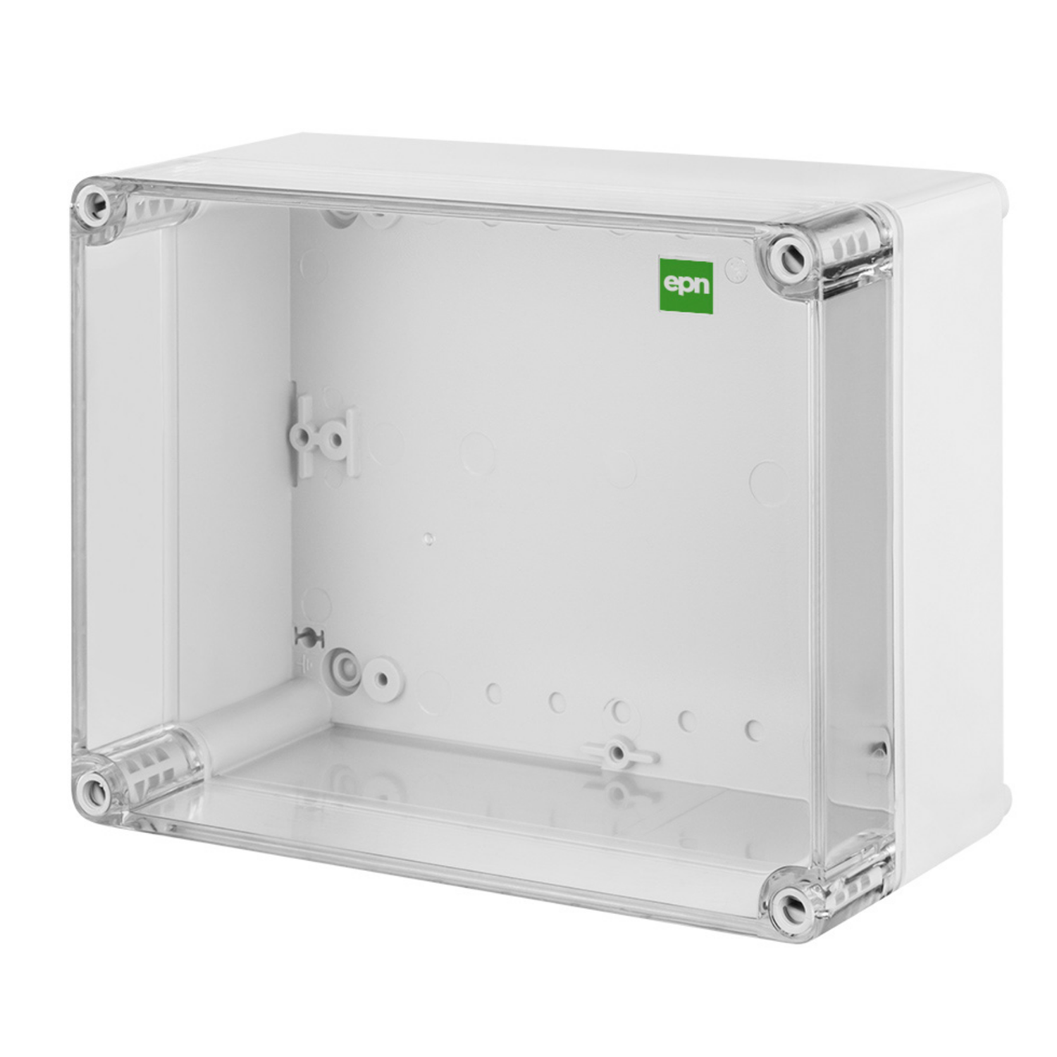 Abzweigdose / Industriebox / Leergehäuse / Schaltkasten / Verteilerkasten / IP65 / weiß mit transparenter Front / 170 x 135 x 85 mm