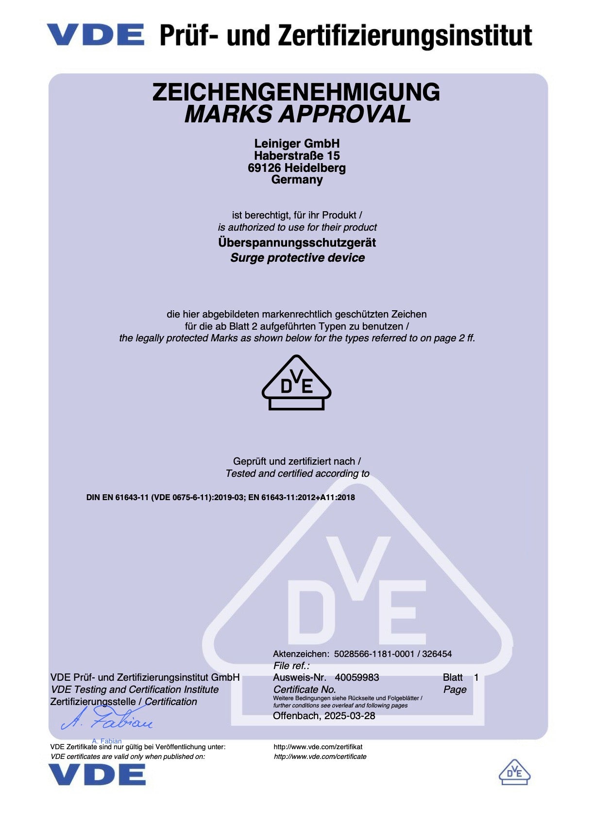 AC Überspannungsschutz/Überpsannungsableiter, Typ 1+2 , Klasse I+II (B+C) / 4-Polig