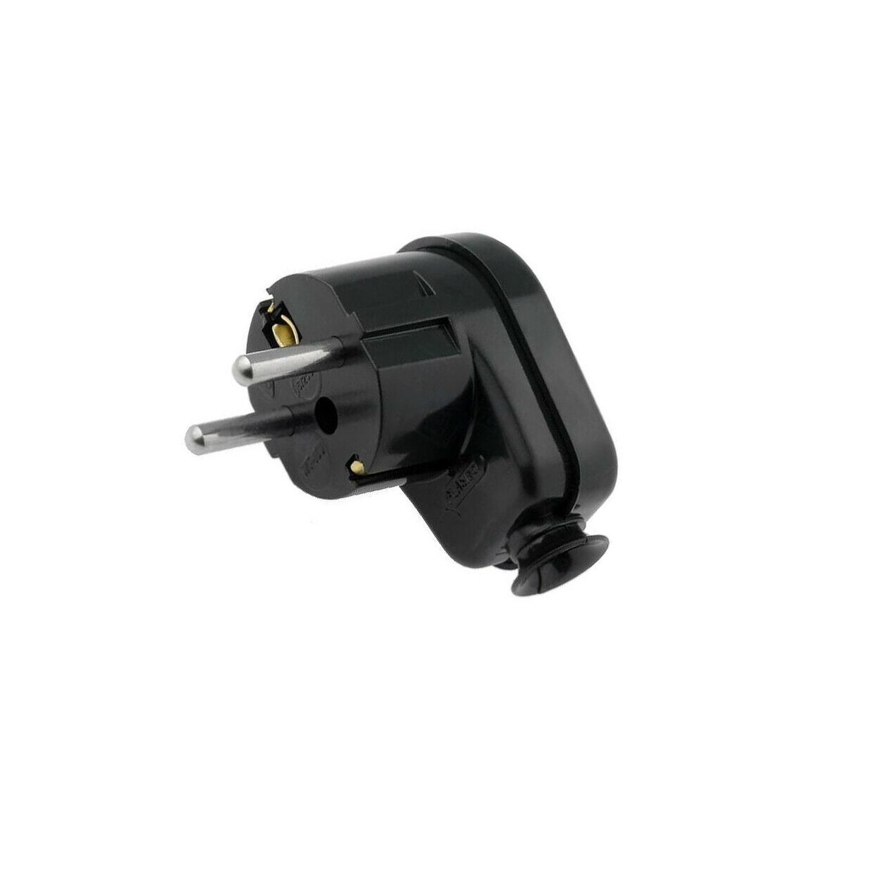 Schukostecker Flachstecker 230V 16A IP20 schwarz weiß schwarz