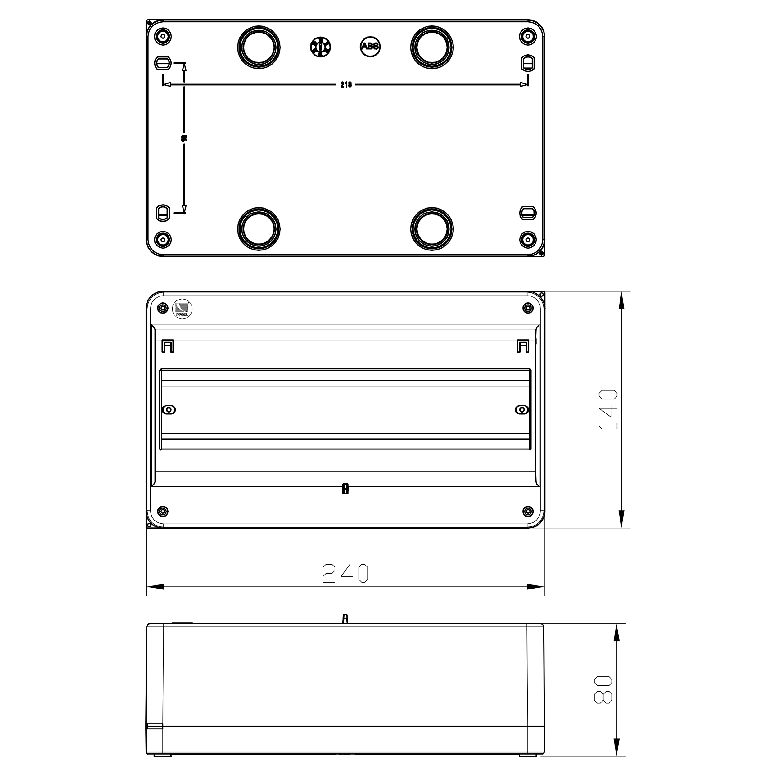 Sicherungskasten Verteilerkasten Kleinverteiler Aufputz IP30 PE N 400V AP / kompakt / ohne Abdeckung 1-reihig für 12 Module