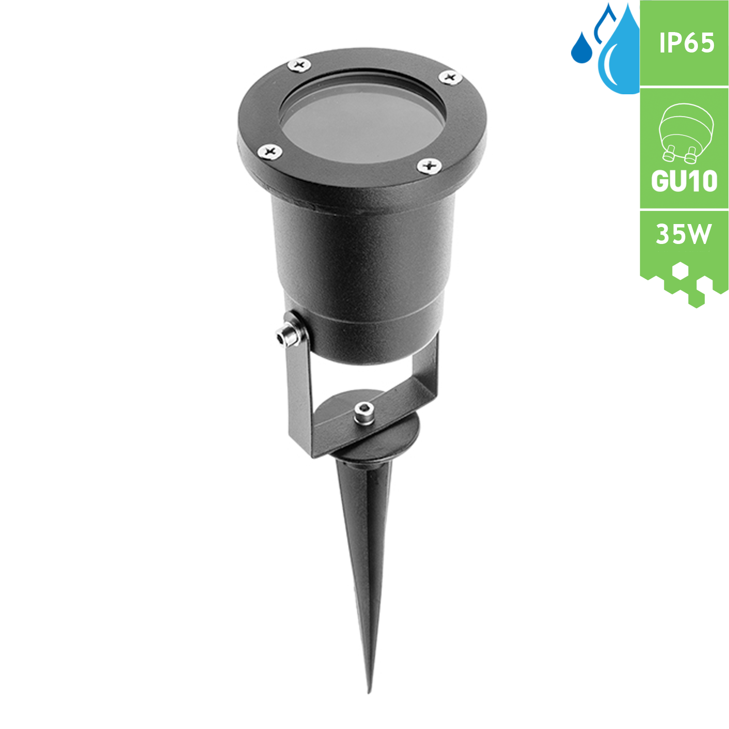 Gartenstrahler mit Erdspieß Bodeneinbauleuchte Bodenleuchte IP65 GU10 50W