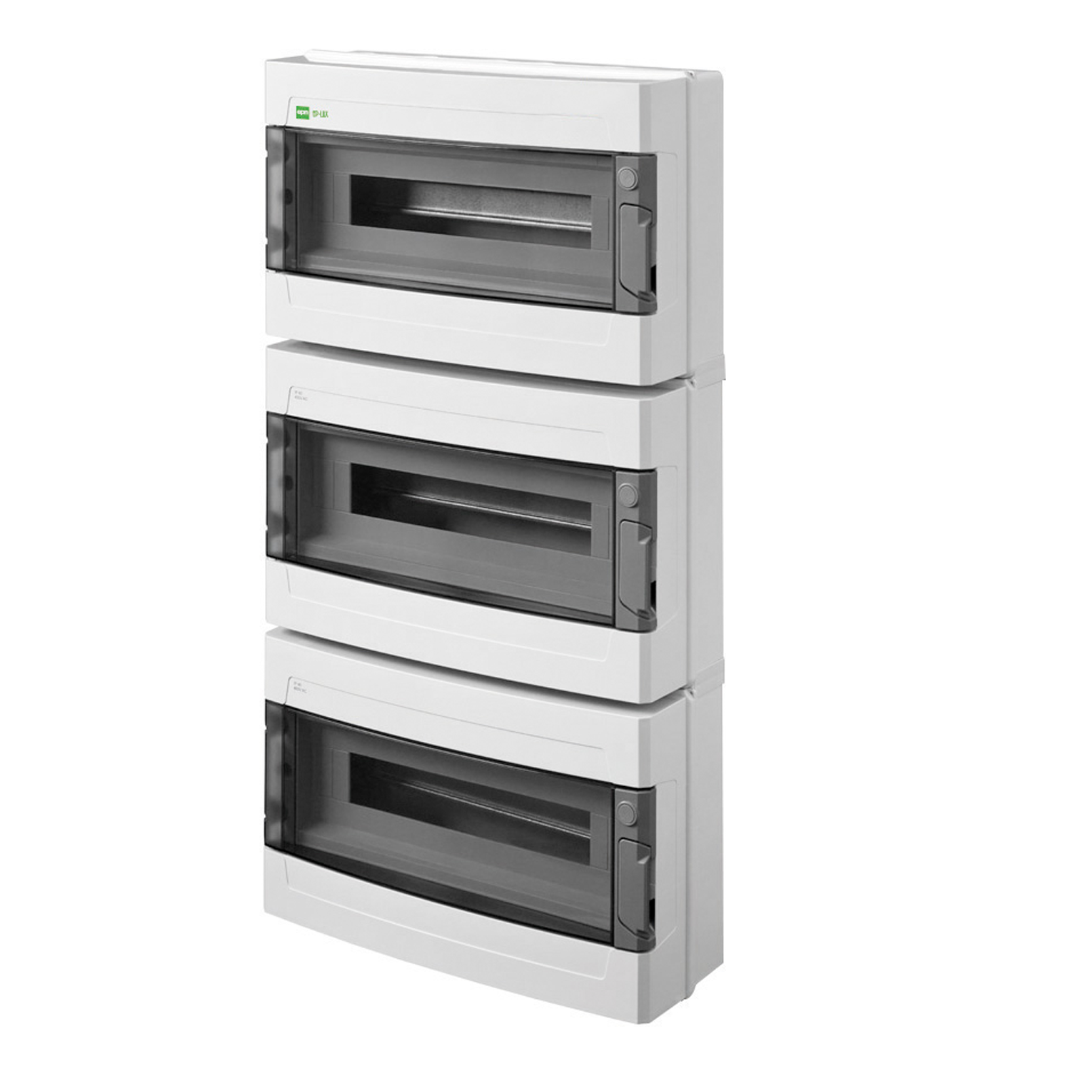 Aufputz / Sicherungskasten / Verteilerkasten / Kleinverteiler / IP55 / IP65 / feuchtraumgeeignet / 3-reihig für 54 Module