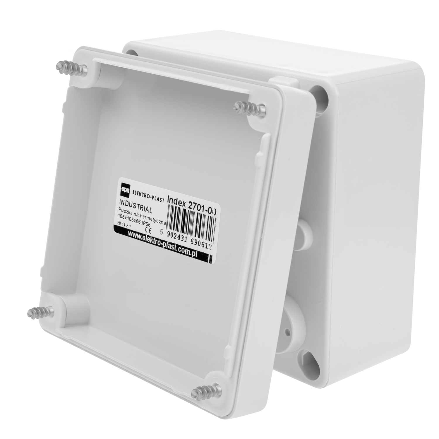 Hochwertige Abzweigdose / Industriebox / Leergehäuse / IP65 / hellgrau / Premium-Qualität / Abmessungen: 105 x 105 x 66