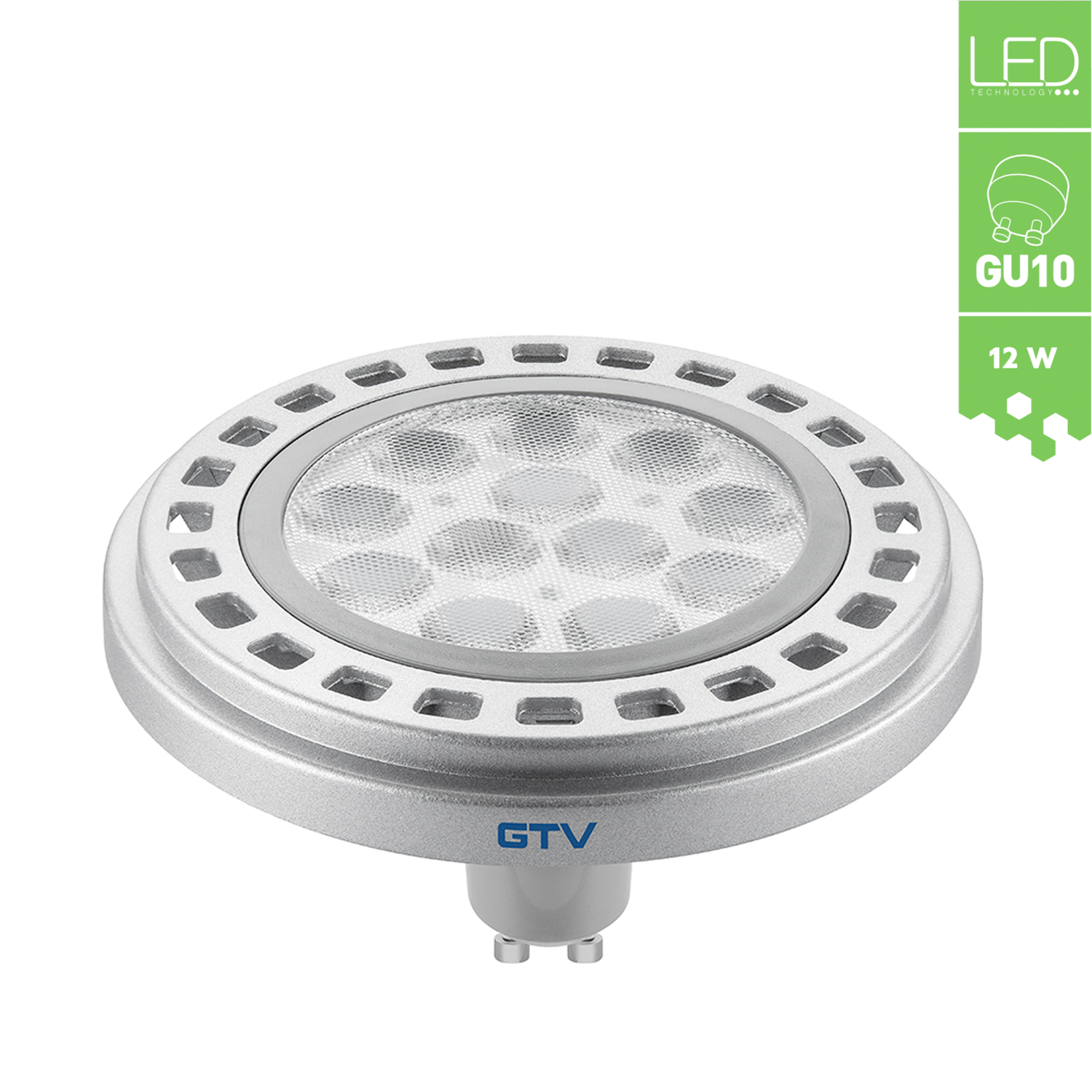 LED GU10 Leuchtmittel mit Power-LED-Chips GU10 12W LD-ES11 SMD Spot Aluminium