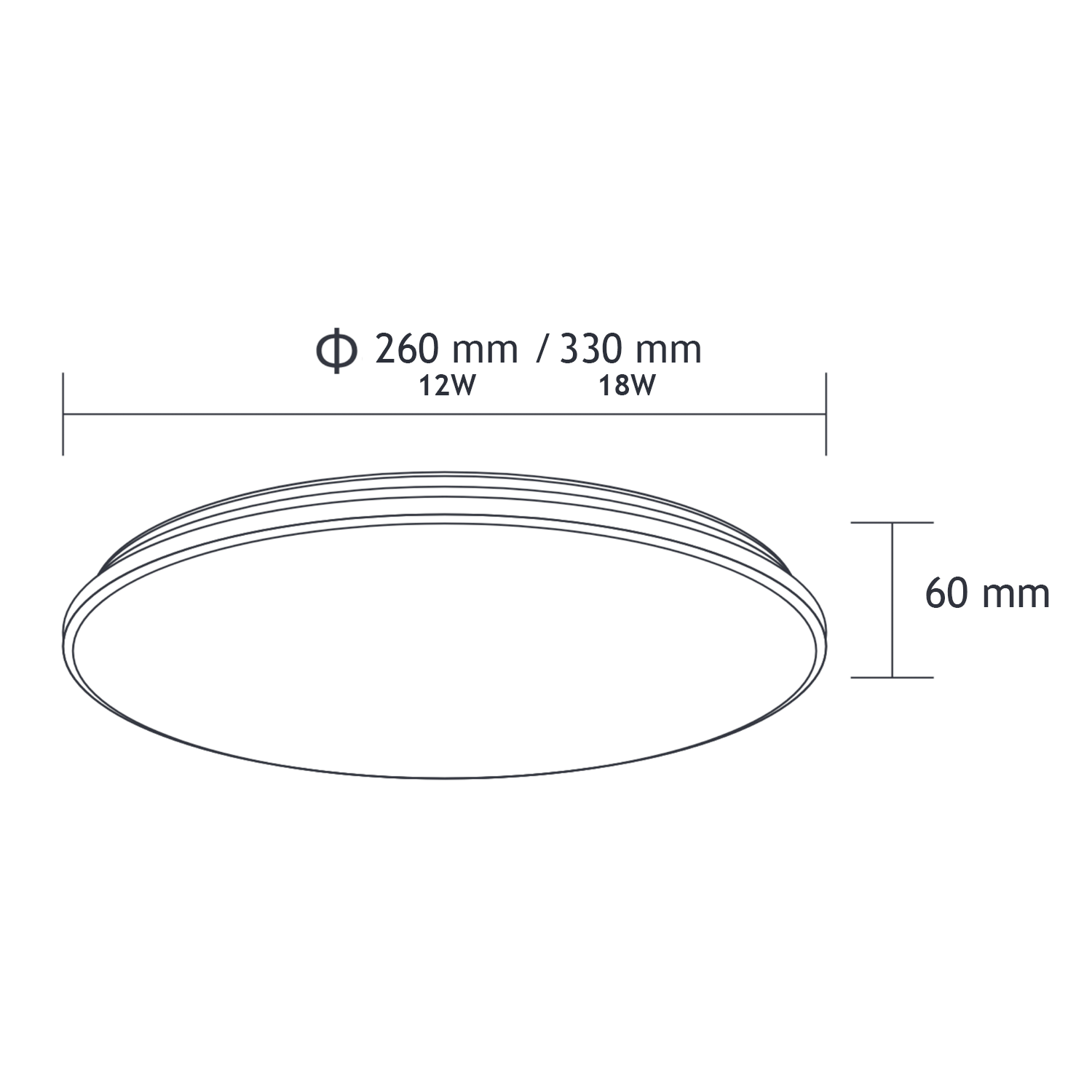 LED Deckenleuchte Wandleuchte elegant IP44 12W 18W 900lm 1300lm innen und außen