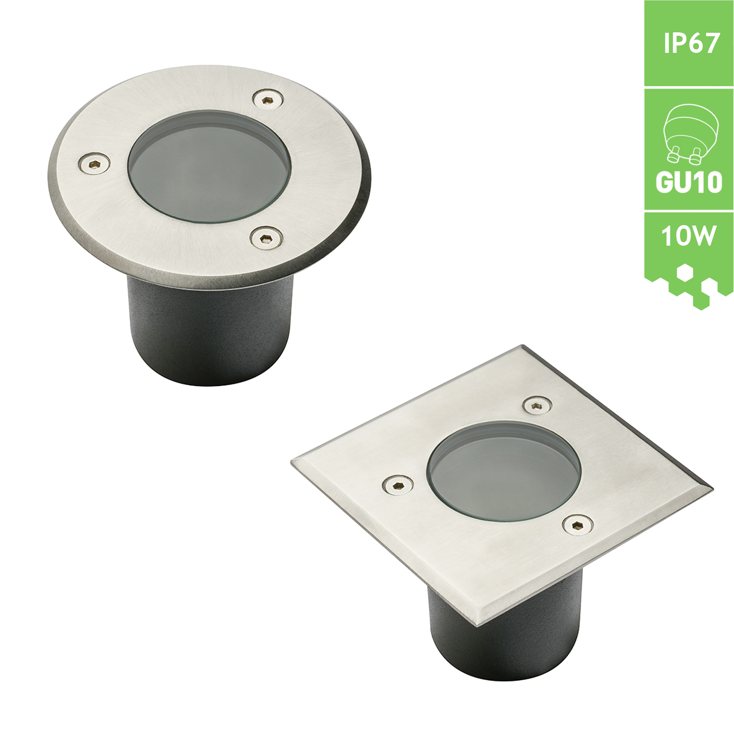 Bodeneinbauleuchte Bodenleuchte Auffahrleuchte IP67 GU10 10W