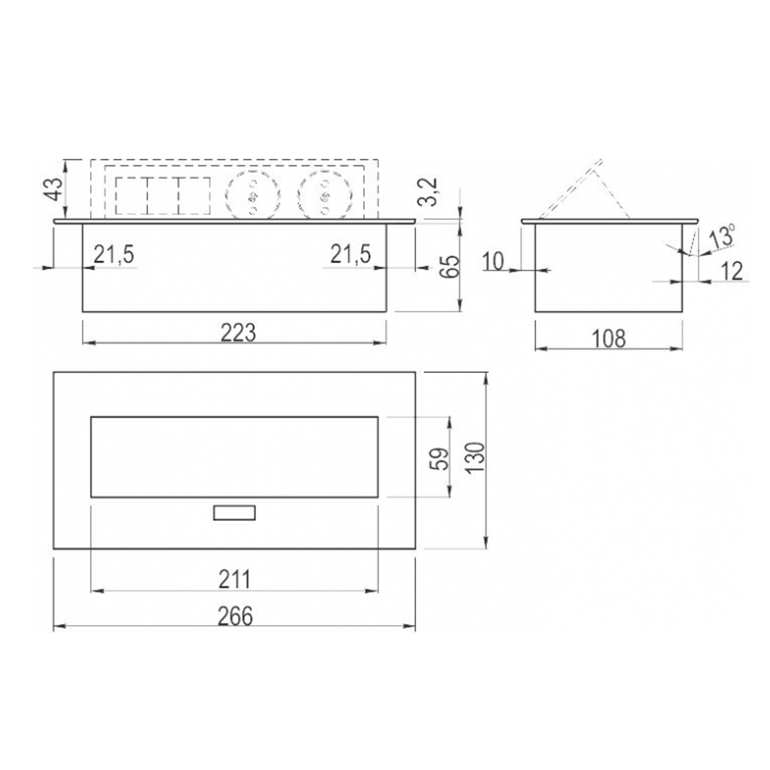 Tischsteckdose Bodensteckdose 2-fach USB Aux Ethernet LAN versenkbar Aluminium silber
